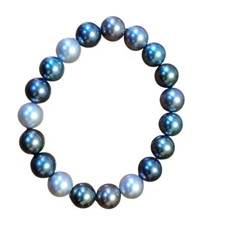 Iridescent multi-color Shell Pearl Bracelet, 10.2mm