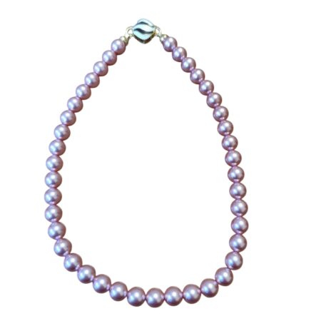 Flamingo Pink Shell Pearl Necklace, 10mm pearl, 44cm