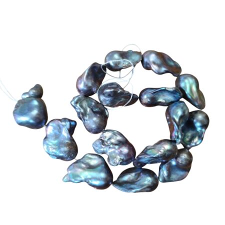 Baroque Freshwater pearl strand, Peacock color, 39cm long strand
