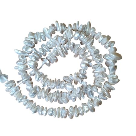 White Shell pearl chip string, 5-10mm, 40cm