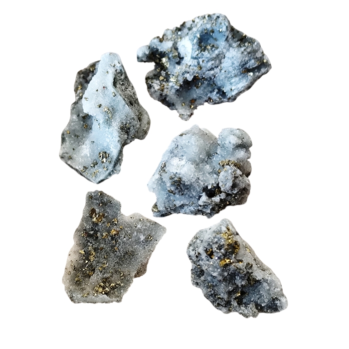 Quartz with pyrite crystal cluster, Assorted sizes 30 x 22mm to 70 x 40mm - Image 2