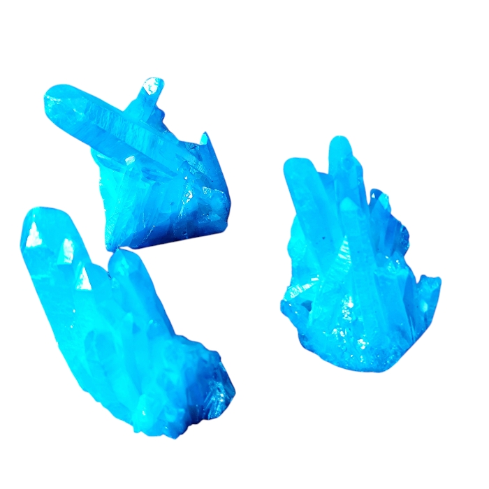 Blue Aura Quartz crystal cluster, assorted sizes 30x 50.8mm to 40 x 53mm - Image 2