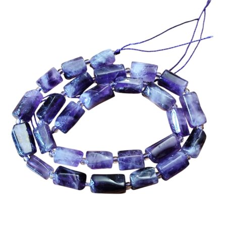 Amethyst irregular tube shaped bead strand, 10-13 x 6-8mm, 40cm