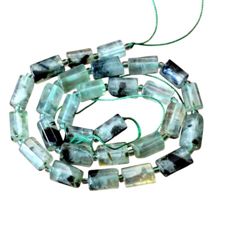 Prehnite irregular tube shaped bead strand, 11 x 6-7mm, 40cm