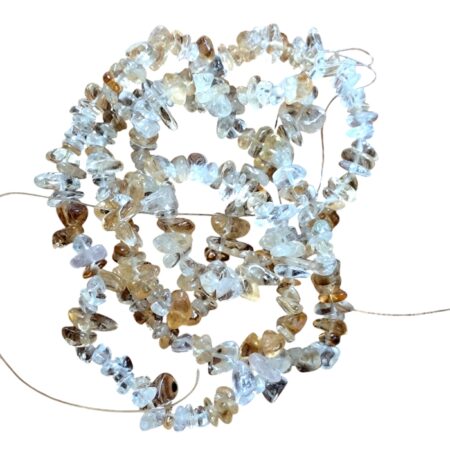 Citrine with quartz Chip string, A grade, 80cm
