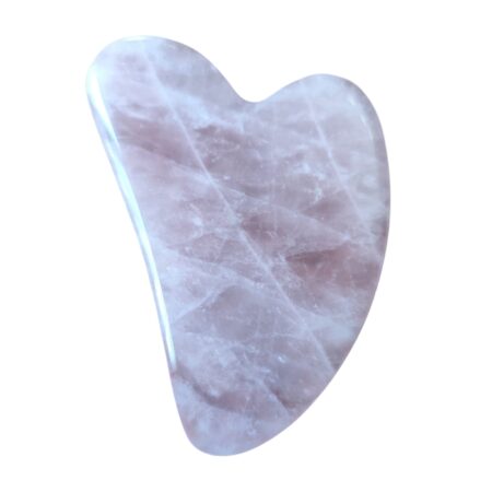 Rose quartz Gua Sha wand, 80x55mm