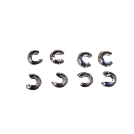 8 x Crimp cover, Stainless steel, 3.6 x 2.5mm