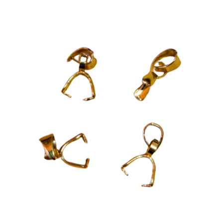 4 x Gold Pinch bails, Stainless steel, 2.5 x 12mm