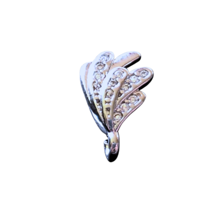 1x 10.8mm Enhanced Bail with accent stones wing design, silver