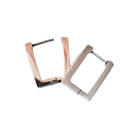 Rectangular hoop Stainless Steel Earrings, 17x12mm