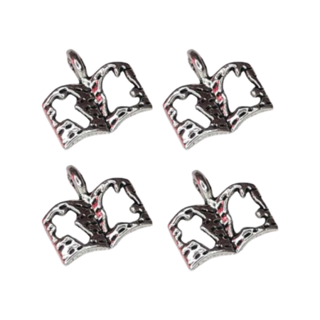 4x Bible charm, nickel free, 10mm