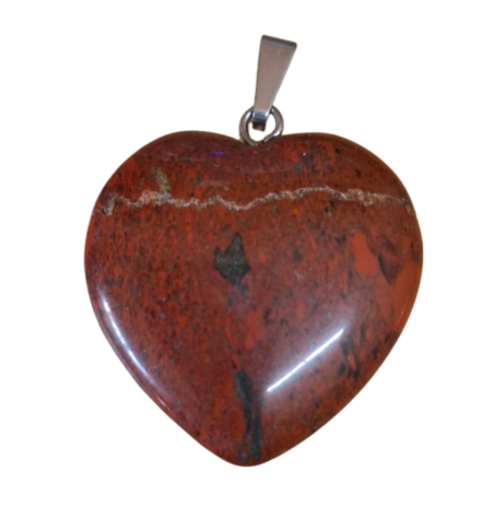 Red Jasper heart pendant, 31mm incl. bail