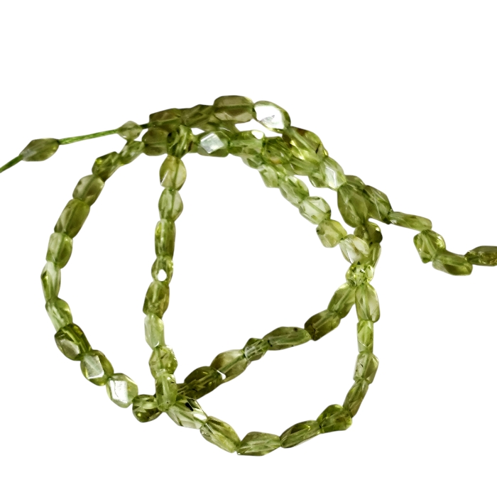Peridot irregular shaped facet bead strand, 3.3-3.6mm, 32cm