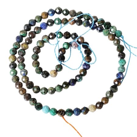 African Turquoise facet round shaped bead string, 4.1mm, 39cm