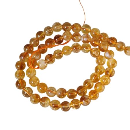 Citrine bead string, Round, 6.8mm, 38cm long strand