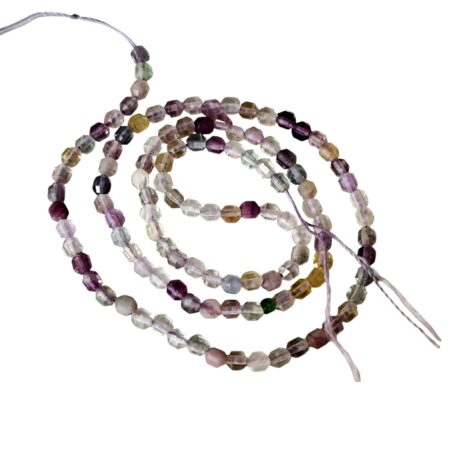 Rainbow Fluorite facet bead string, 3.1-3.2mm, 38cm
