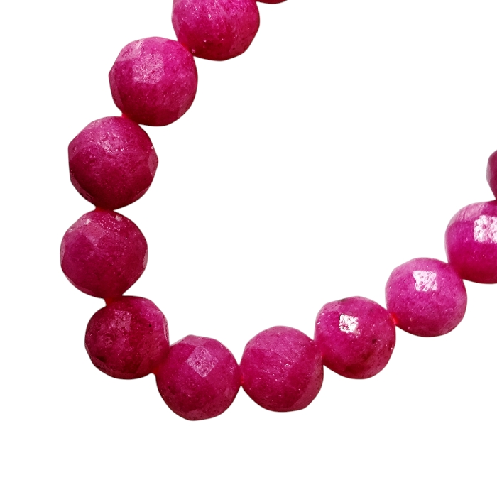 Ruby facet round shaped bead string, 6.6-7mm, 40cm - Image 2