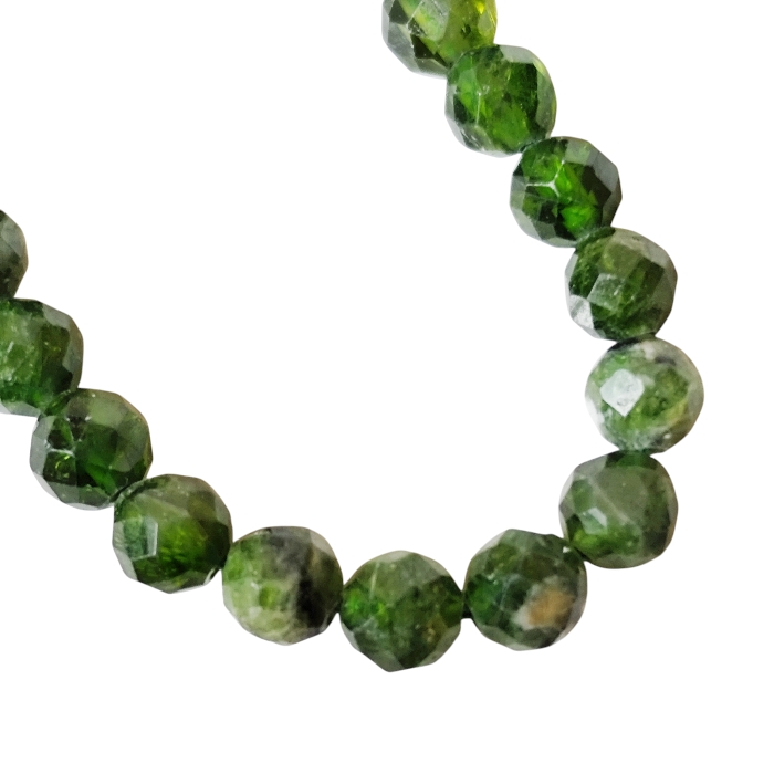 Green Diopside facet round shaped bead string, 5-5.4mm, 38cm - Image 2