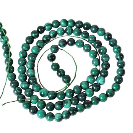 Malachite bead string, 4.2-4.3mm, Round, 39cm