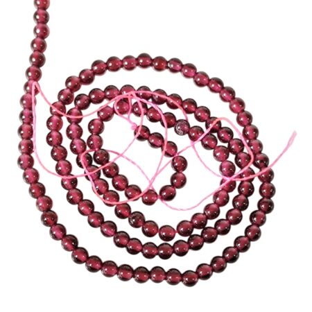 Garnet bead string, 3mm, round, 38-39cm