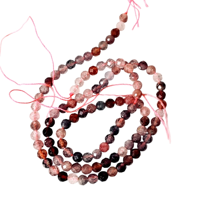Mixed gemstone facet round shaped bead string, 4mm, 39.5cm
