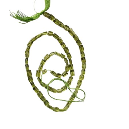 Peridot rectangular shaped bead strand, 4.8x 4mm, 33cm