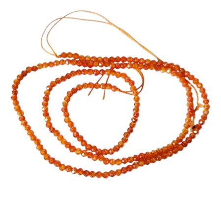 Orange color zircon facet bead string, 2.1mm, 38cm