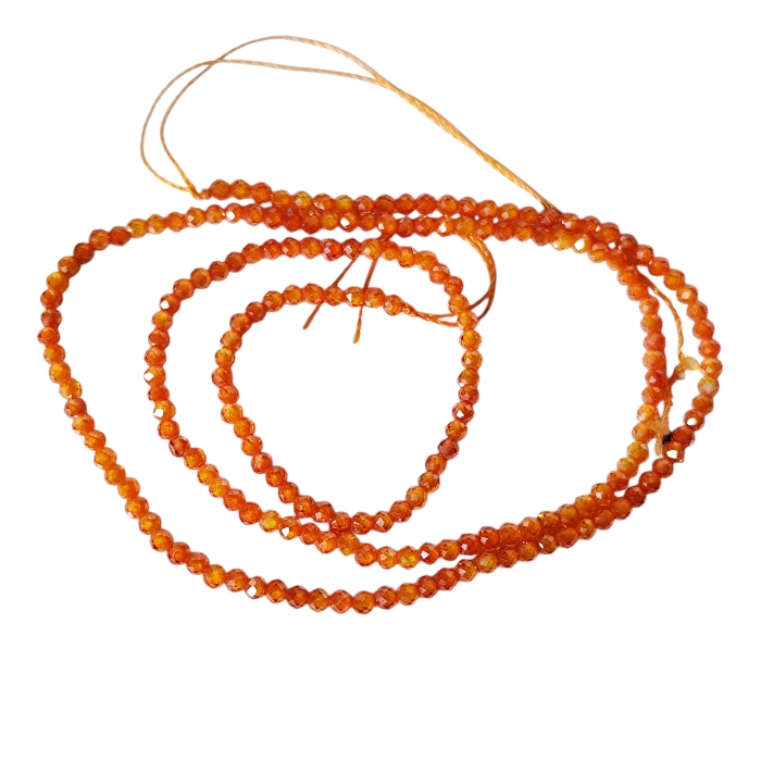 Orange color zircon facet bead string, 2.1mm, 38cm