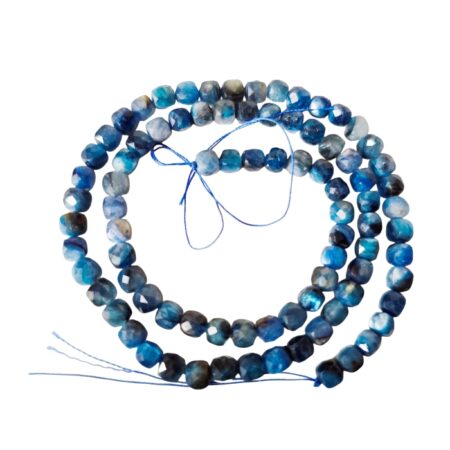 Kyanite facet cube shaped bead string, 4.6-4.8mm, 38cm