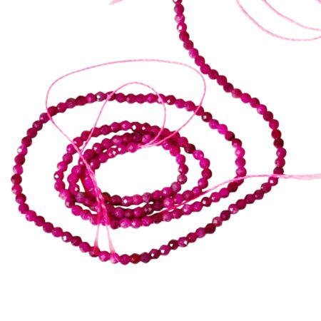 Ruby facet round shaped bead string, 2.9mm, 38cm
