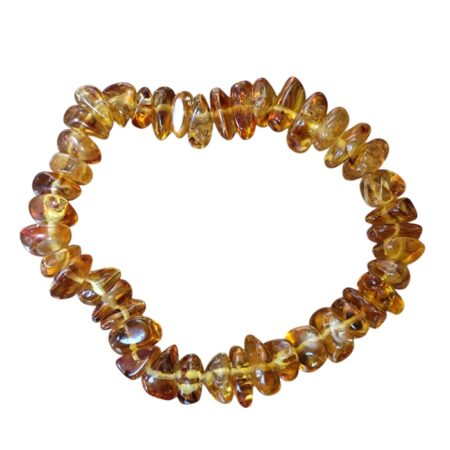 Amber chip bracelet, stretchcord