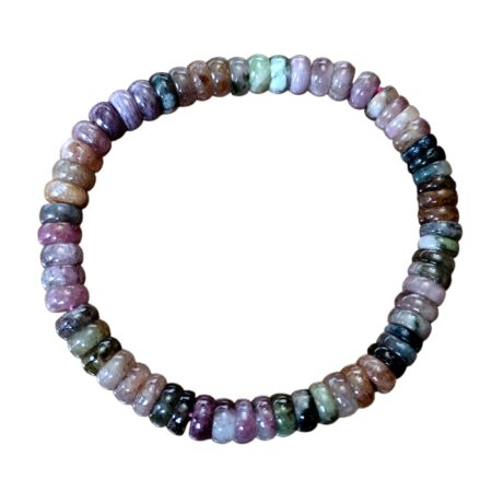 Rainbow Tourmaline Heishi bead bracelet, 6mm, stretchcord