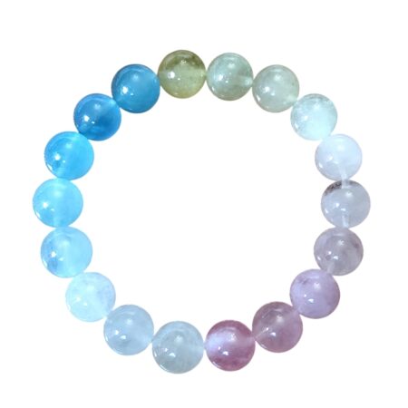 Morganite bead bracelet, 12mm, stretchcord