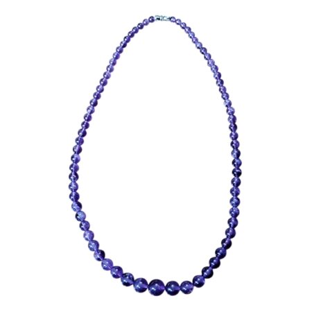 Amethyst Graduated Bead Necklace 48.2cm long with twist clasp