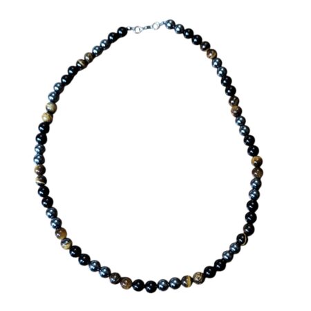 Triple Gemstone Bead Necklace 54cm long, 8-8.5mm size beads