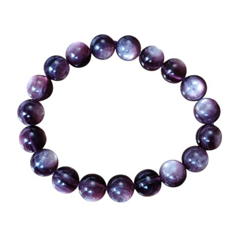 Lepidolite bead bracelet,13.3-13.5mm, stretchcord