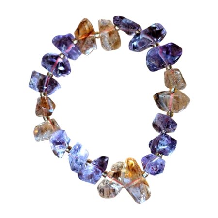Amethyst with Cirine crystal bracelet, Stretchord