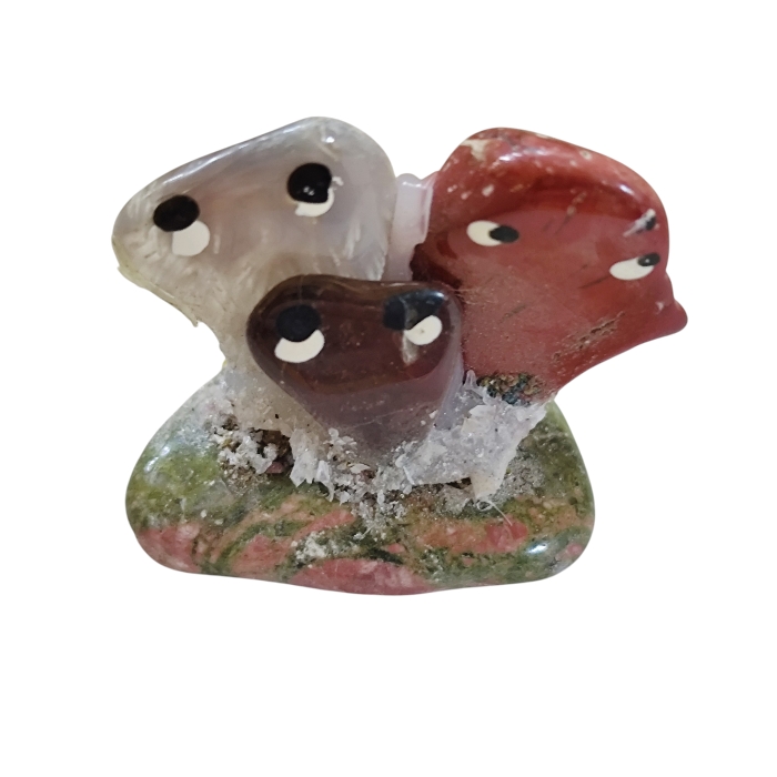 Whimsical Handmade Gemstone "Rock Family" Figurines - Image 2