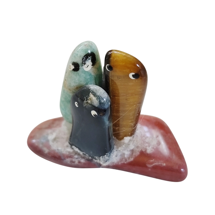 Whimsical Handmade Gemstone "Rock Family" Figurines - Image 3