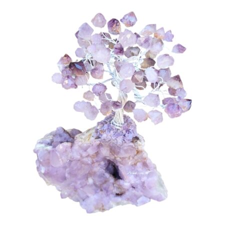Amethyst crystal tree on a amethyst crystal base, 47cm high