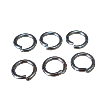 6x Jumpring in stainless steel , 9mm diameter, 1.5mm thick