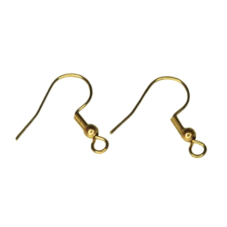 Stainless steel shepherd hooks pair, Gold, 20mm