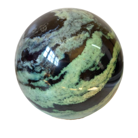 Transvaal Jade Sphere, 14.5cm (Roughly the size of a large tea cup saucer)
