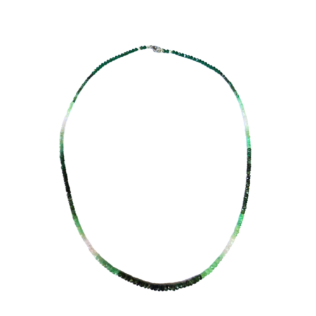 Hand faceted and sorted Columbian emerald bead Necklace