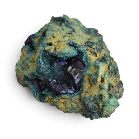 Azurite with malachite from Tsumeb, 4.3cm