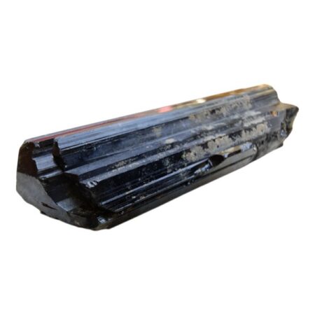 Dark green striated tourmaline crystal. 6cm