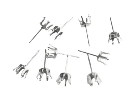 Stainless steel cup stud earring, Fits 6 mm Brilliant Cut Stone