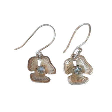 Petunia earrings in 925 silver, Aquamarine, 28mm incl. hook