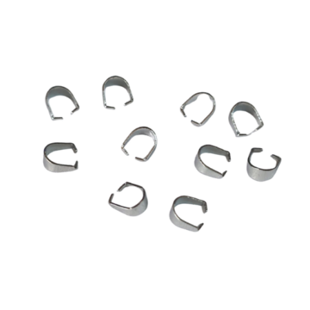 10 x Stainless steel pinch bail, 2 x 6mm