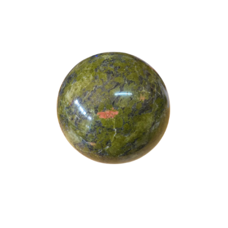 Unakite sphere, 10.1cm (Roughly the size of a Grapefruit)